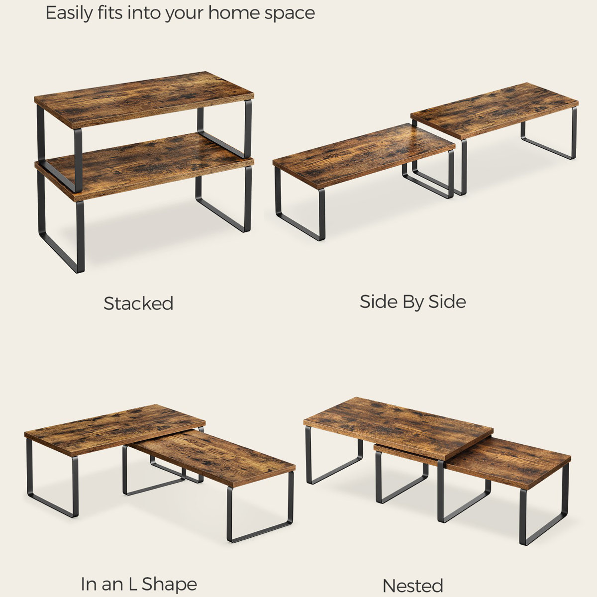Cabinet Organizer Shelf (Set of 4)